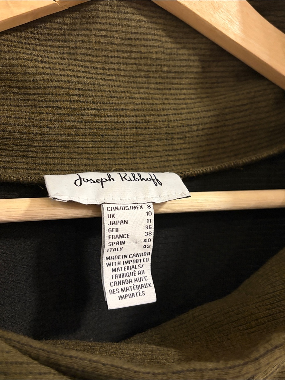 Joseph Ribkoff Olive Green Zip Cowl Neck Short-Sleeve Top - Picture 3 of 8